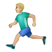 🏃🏼‍♂️ Emoji Hombre Corriendo: Tono De Piel Claro Medio en WhatsApp 2.21.23.23.