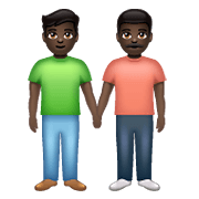 Emoji 👬🏿 Due Uomini Che Si Tengono Per Mano: Carnagione Scura su WhatsApp 2.21.23.23.