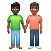 👨🏿‍🤝‍👨🏾 Emoji Dois Homens De Mãos Dadas: Pele Escura E Pele Morena Escura na WhatsApp 2.21.23.23.