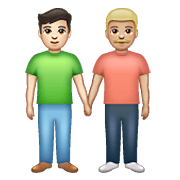 👨🏻‍🤝‍👨🏼 Emoji händchenhaltende Männer: helle Hautfarbe, mittelhelle Hautfarbe WhatsApp 2.21.23.23.