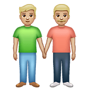 👬🏼 Emoji händchenhaltende Männer: mittelhelle Hautfarbe WhatsApp 2.21.23.23.