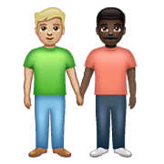 Emoji 👨🏼‍🤝‍👨🏿 Due Uomini Che Si Tengono Per Mano: Carnagione Abbastanza Chiara E Carnagione Scura su WhatsApp 2.21.23.23.