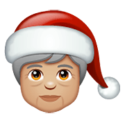 Emoji 🧑🏼‍🎄 Santa Claus: Carnagione Abbastanza Chiara su WhatsApp 2.21.23.23.