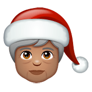 🧑🏽‍🎄 Emoji Weihnachtsperson: mittlere Hautfarbe WhatsApp 2.21.23.23.