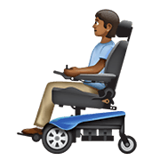 🧑🏾‍🦼 Emoji Pessoa Em Cadeira De Rodas Motorizada: Pele Morena Escura na WhatsApp 2.21.23.23.