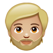 🧔🏼 Emoji Mann: mittelhelle Hautfarbe, Bart WhatsApp 2.21.23.23.