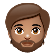 Emoji 🧔🏽 Uomo Con La Barba: Carnagione Olivastra su WhatsApp 2.21.23.23.
