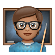 Emoji 🧑🏽‍🏫 Insegnante: Carnagione Olivastra su WhatsApp 2.21.23.23.