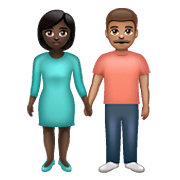 👩🏿‍🤝‍👨🏽 Emoji Homem E Mulher De Mãos Dadas: Pele Escura E Pele Morena na WhatsApp 2.21.23.23.