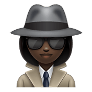 🕵🏿‍♀️ Emoji Detective Mujer: Tono De Piel Oscuro en WhatsApp 2.21.23.23.