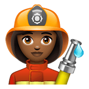 👩🏾‍🚒 Emoji Feuerwehrfrau: mitteldunkle Hautfarbe WhatsApp 2.21.23.23.