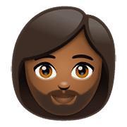 Emoji 🧔🏾‍♀️ Uomo Con La Barba Carnagione Abbastanza Scura su WhatsApp 2.21.23.23.