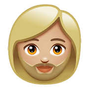 🧔🏼‍♀️ Emoji Mujer Con Barba Tono De Piel Claro Medio en WhatsApp 2.21.23.23.