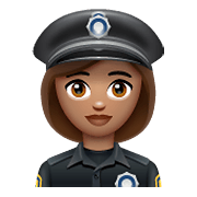 👮🏽‍♀️ Emoji Agente De Policía Mujer: Tono De Piel Medio en WhatsApp 2.21.23.23.