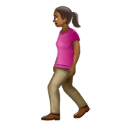 🚶🏾‍♀️ Emoji Mujer Caminando: Tono De Piel Oscuro Medio en WhatsApp 2.21.23.23.