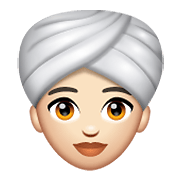 👳🏻‍♀️ Emoji Frau mit Turban: helle Hautfarbe WhatsApp 2.21.23.23.