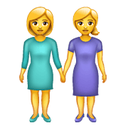 Émoji 👭 Deux Femmes Se Tenant La Main sur WhatsApp 2.21.23.23.