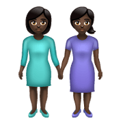 Emoji 👭🏿 Due Donne Che Si Tengono Per Mano: Carnagione Scura su WhatsApp 2.21.23.23.