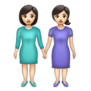 👭🏻 Emoji händchenhaltende Frauen: helle Hautfarbe WhatsApp 2.21.23.23.