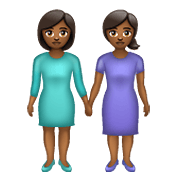 👭🏾 Emoji händchenhaltende Frauen: mitteldunkle Hautfarbe WhatsApp 2.21.23.23.