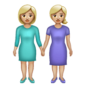 👭🏼 Emoji Mujeres De La Mano: Tono De Piel Claro Medio en WhatsApp 2.21.23.23.