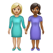 👩🏼‍🤝‍👩🏾 Emoji Duas Mulheres De Mãos Dadas: Pele Morena Clara E Pele Morena Escura na WhatsApp 2.21.23.23.