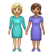 👩🏼‍🤝‍👩🏽 Emoji Duas Mulheres De Mãos Dadas: Pele Morena Clara E Pele Morena na WhatsApp 2.21.23.23.
