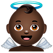 👼🏿 Emoji Bebé ángel: Tono De Piel Oscuro en WhatsApp 2.22.8.79.