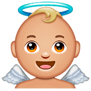 👼🏼 Emoji Bebé ángel: Tono De Piel Claro Medio en WhatsApp 2.22.8.79.