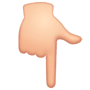 👇🏻 Emoji Dorso Da Mão Com Dedo Indicador Apontando Para Baixo: Pele Clara na WhatsApp 2.22.8.79.