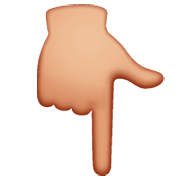 👇🏼 Emoji Dorso Da Mão Com Dedo Indicador Apontando Para Baixo: Pele Morena Clara na WhatsApp 2.22.8.79.