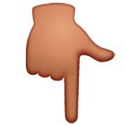 👇🏽 Emoji nach unten weisender Zeigefinger: mittlere Hautfarbe WhatsApp 2.22.8.79.