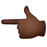 👈🏿 Emoji nach links weisender Zeigefinger: dunkle Hautfarbe WhatsApp 2.22.8.79.