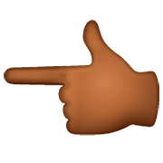 👈🏾 Emoji Dorso Da Mão Com Dedo Indicador Apontando Para A Esquerda: Pele Morena Escura na WhatsApp 2.22.8.79.