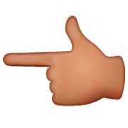 👈🏽 Emoji nach links weisender Zeigefinger: mittlere Hautfarbe WhatsApp 2.22.8.79.