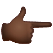 👉🏿 Emoji Dorso Da Mão Com Dedo Indicador Apontando Para A Direita: Pele Escura na WhatsApp 2.22.8.79.