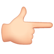 👉🏻 Emoji nach rechts weisender Zeigefinger: helle Hautfarbe WhatsApp 2.22.8.79.