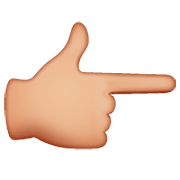 👉🏼 Emoji Dorso Da Mão Com Dedo Indicador Apontando Para A Direita: Pele Morena Clara na WhatsApp 2.22.8.79.
