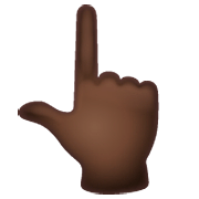 👆🏿 Emoji Dorso Da Mão Com Dedo Indicador Apontando Para Cima: Pele Escura na WhatsApp 2.22.8.79.