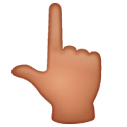 👆🏽 Emoji Dorso Da Mão Com Dedo Indicador Apontando Para Cima: Pele Morena na WhatsApp 2.22.8.79.