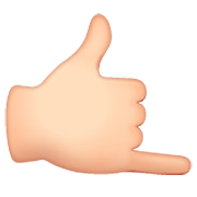 Emoji 🤙🏻 Mano Con Gesto Di Chiamata: Carnagione Chiara su WhatsApp 2.22.8.79.