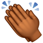 Emoji 👏🏾 Mani Che Applaudono: Carnagione Abbastanza Scura su WhatsApp 2.22.8.79.