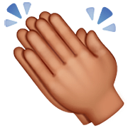 Emoji 👏🏽 Mani Che Applaudono: Carnagione Olivastra su WhatsApp 2.22.8.79.