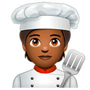 🧑🏾‍🍳 Emoji Chef De Cozinha: Pele Morena Escura na WhatsApp 2.22.8.79.