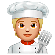 Émoji 🧑🏼‍🍳 Cuisinier (tous Genres) : Peau Moyennement Claire sur WhatsApp 2.22.8.79.