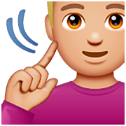 Emoji 🧏🏼‍♂️ Uomo Con Problemi Di Udito: Carnagione Abbastanza Chiara su WhatsApp 2.22.8.79.