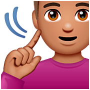 Emoji 🧏🏽‍♂️ Uomo Con Problemi Di Udito: Carnagione Olivastra su WhatsApp 2.22.8.79.
