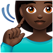 Emoji 🧏🏿‍♀️ Donna Con Problemi Di Udito: Carnagione Scura su WhatsApp 2.22.8.79.