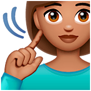 Emoji 🧏🏽‍♀️ Donna Con Problemi Di Udito: Carnagione Olivastra su WhatsApp 2.22.8.79.