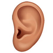 👂🏽 Emoji Ohr: mittlere Hautfarbe WhatsApp 2.22.8.79.